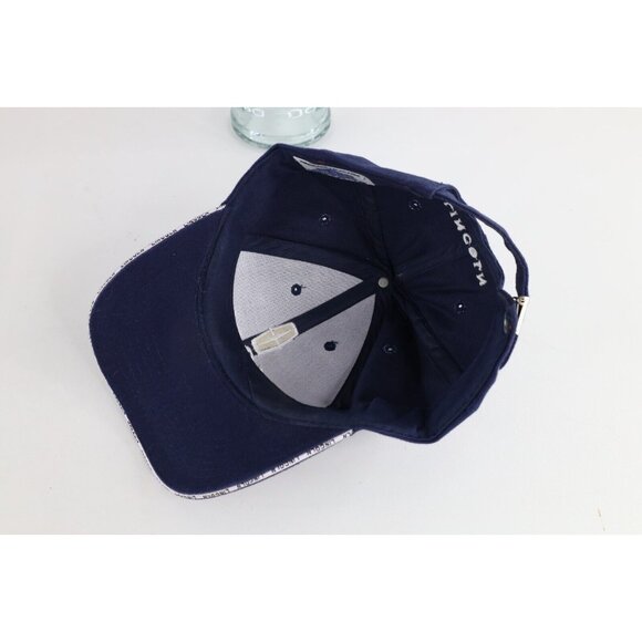 Nick Kuchar Shop Art & Vintage - Corduroy Snapback Hat Vintage 90s Streetwear Spell Out Lincoln Car Strapback Hat Cap Blue Cotton